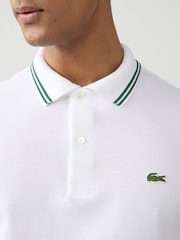 Lacoste Regular Fit Stripe Collar Piqué Polo Shirt - Image 4 of 9