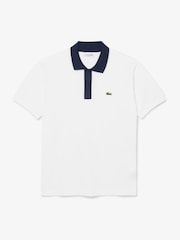 Lacoste Regular Fit Stripe Collar Piqu Polo Shirt - Image 4 of 6