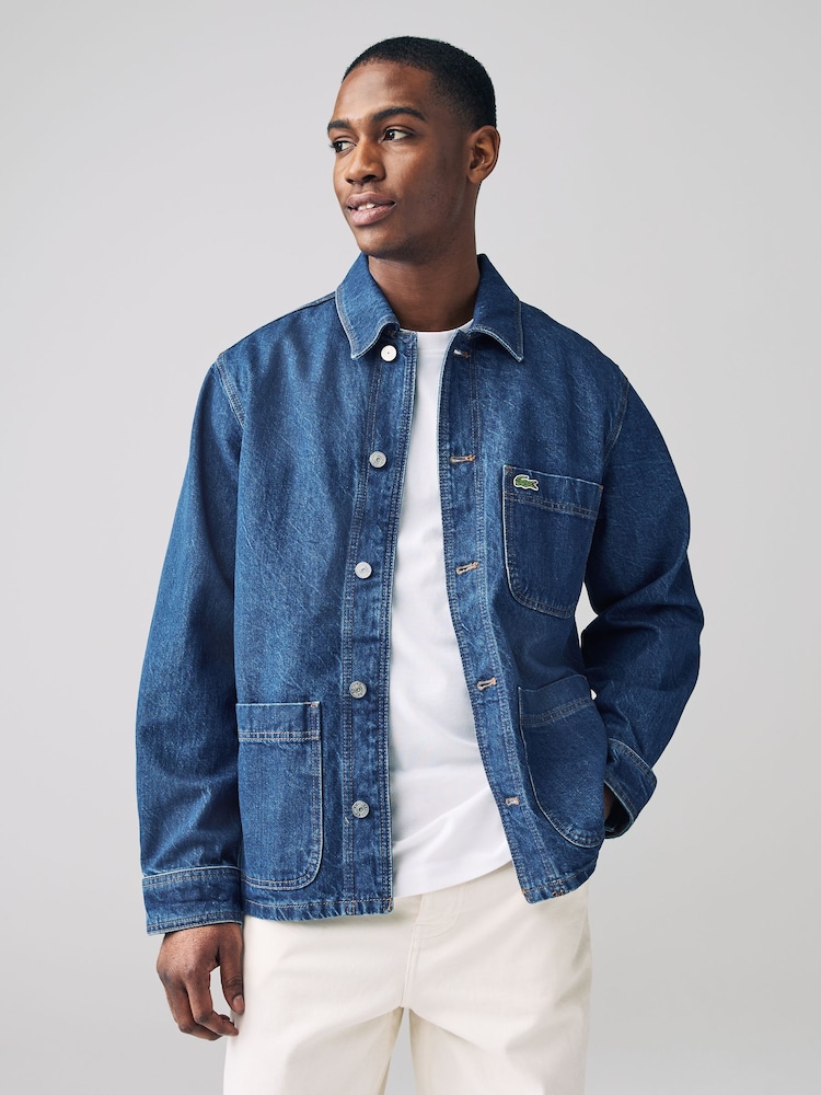 Lacoste Woven Denim Overshirt - Image 1 of 6