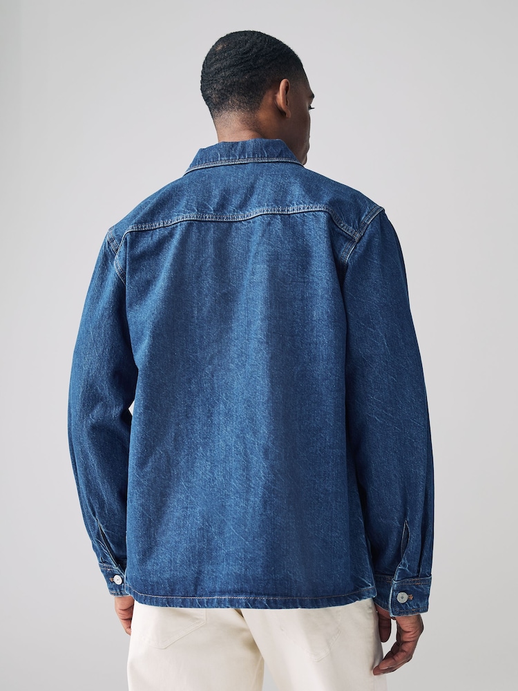 Lacoste Woven Denim Overshirt - Image 2 of 6