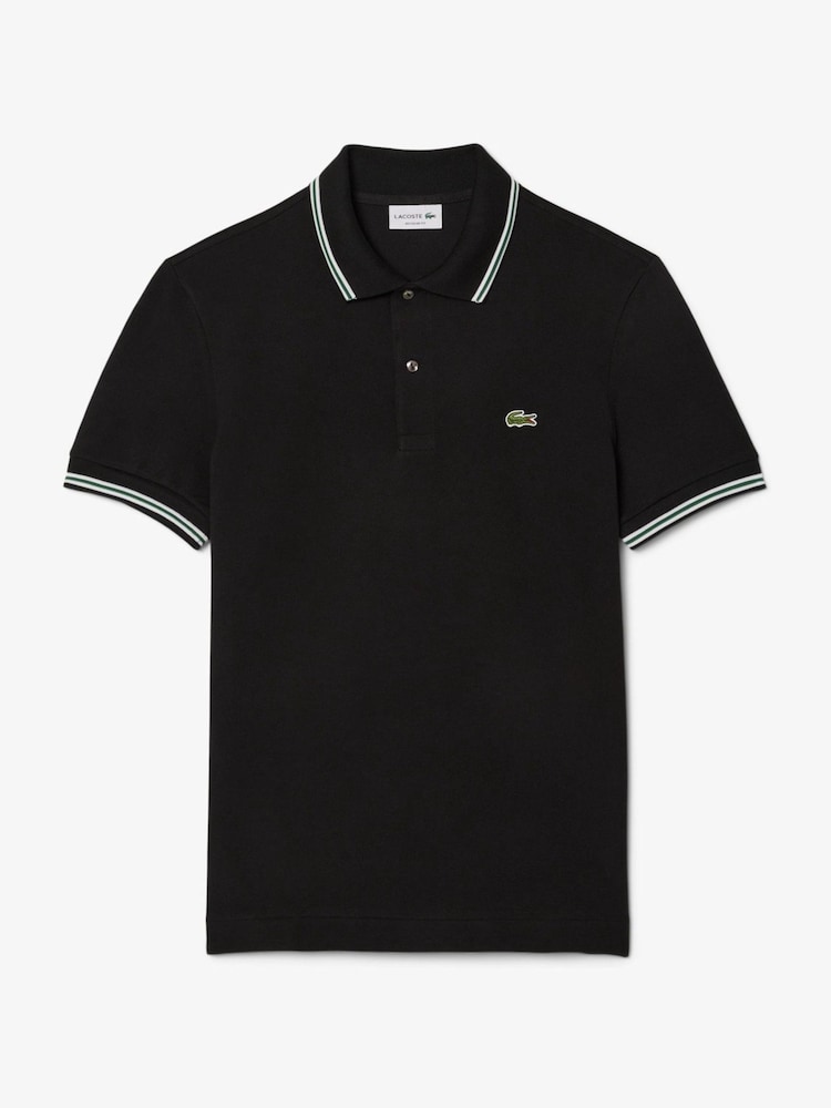Lacoste Regular Fit Stripe Collar Piqué Polo Shirt - Image 1 of 3
