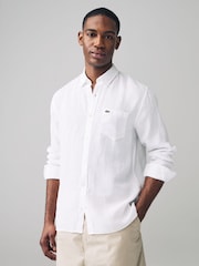 Lacoste Regular Fit Linen Shirt - Image 1 of 6