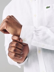 Lacoste Regular Fit Linen Shirt - Image 4 of 6