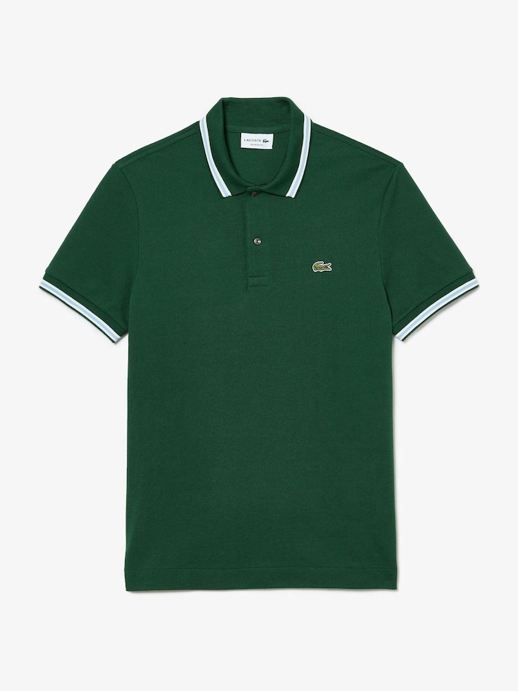 Lacoste Regular Fit Stripe Collar Piqué Polo Shirt - Image 1 of 3