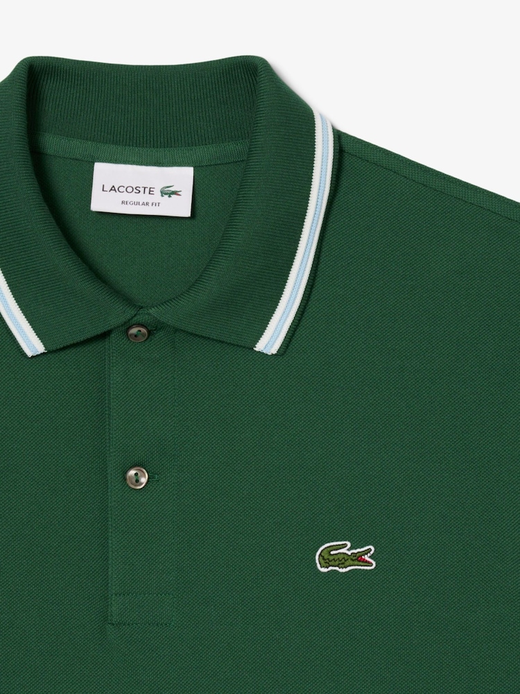 Lacoste Regular Fit Stripe Collar Piqué Polo Shirt - Image 2 of 3