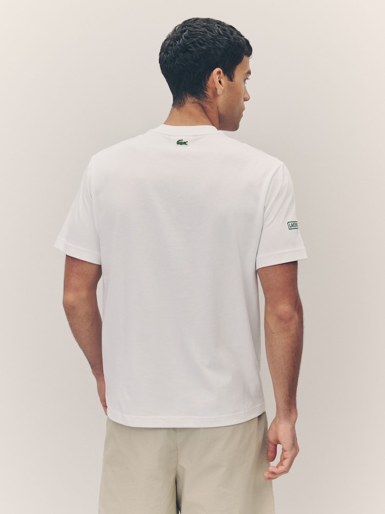 Lacoste Classic Fit Embroidered Printed Jersey T-Shirt - Image 2 of 7 Lacoste Classic Fit Embroidered Printed Jersey T-Shirt - Image 2 of 7