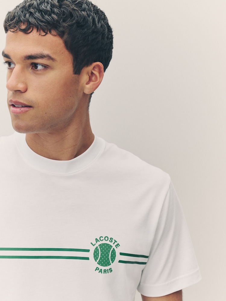 Lacoste Classic Fit Embroidered Printed Jersey T-Shirt - Image 5 of 7