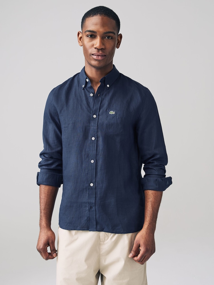 Camisa de lino de corte estándar de Lacoste - Imagen 1 de 7