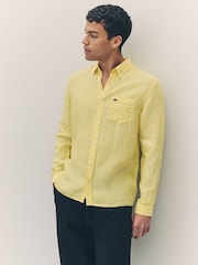 Amarillo - Camisa de lino de corte estándar de Lacoste - Imagen 4 de 9