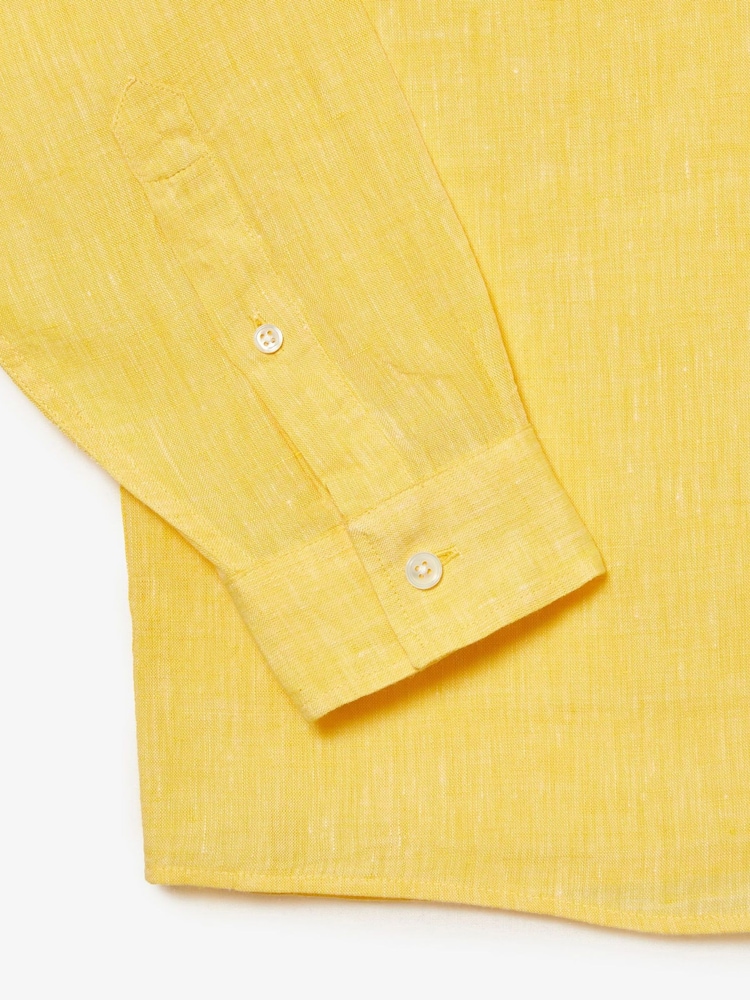 Amarillo - Camisa de lino de corte estándar de Lacoste - Imagen 9 de 9