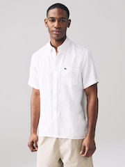 Lacoste Regular Fit Short Sleeved Linen Shirt - Image 1 of 5