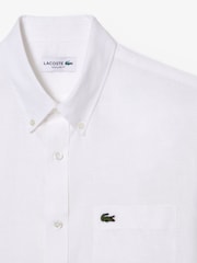 Lacoste Regular Fit Short Sleeved Linen Shirt - Image 5 of 5