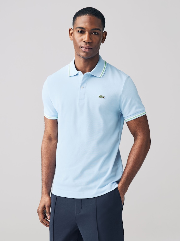 Lacoste Regular Fit Stripe Collar Piqué Polo Shirt - Image 1 of 7