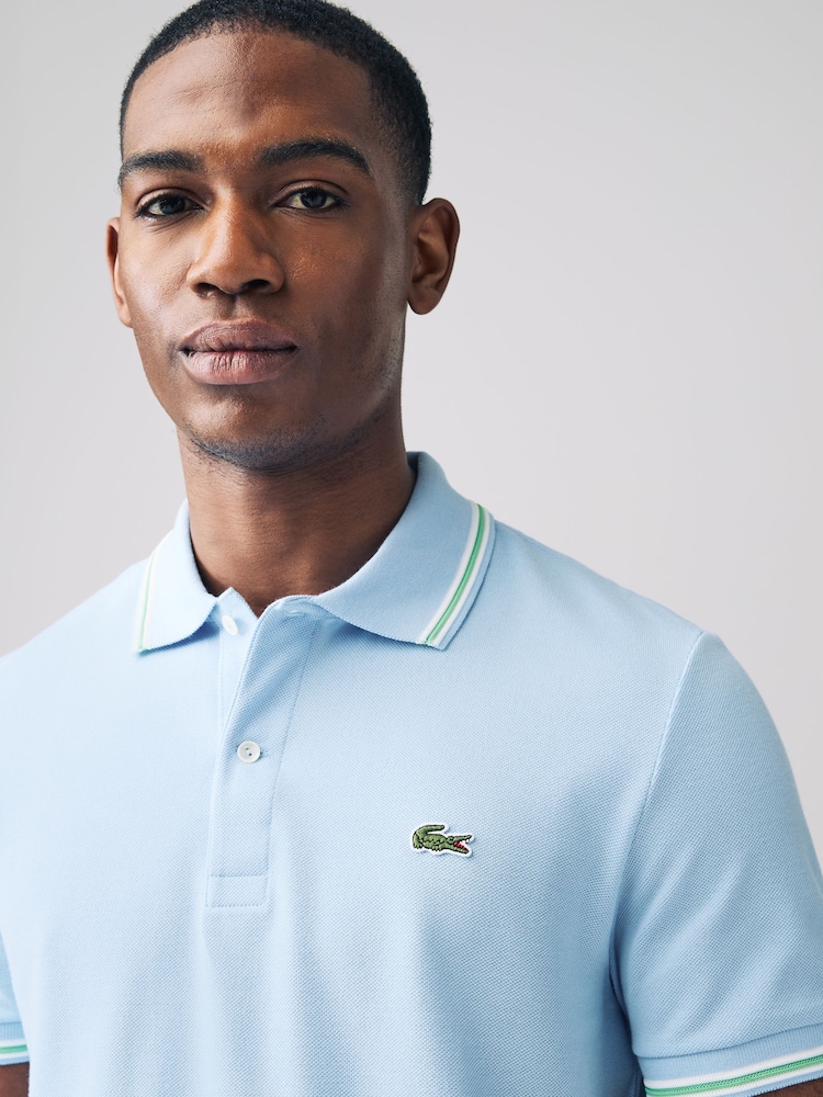 Lacoste Regular Fit Stripe Collar Piqué Polo Shirt - Image 3 of 7