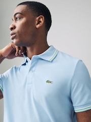 Lacoste Regular Fit Stripe Collar Piqué Polo Shirt - Image 4 of 7
