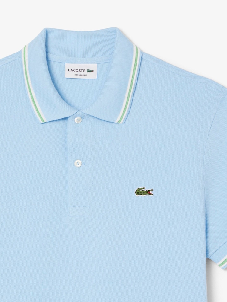 Lacoste Regular Fit Stripe Collar Piqué Polo Shirt - Image 6 of 7