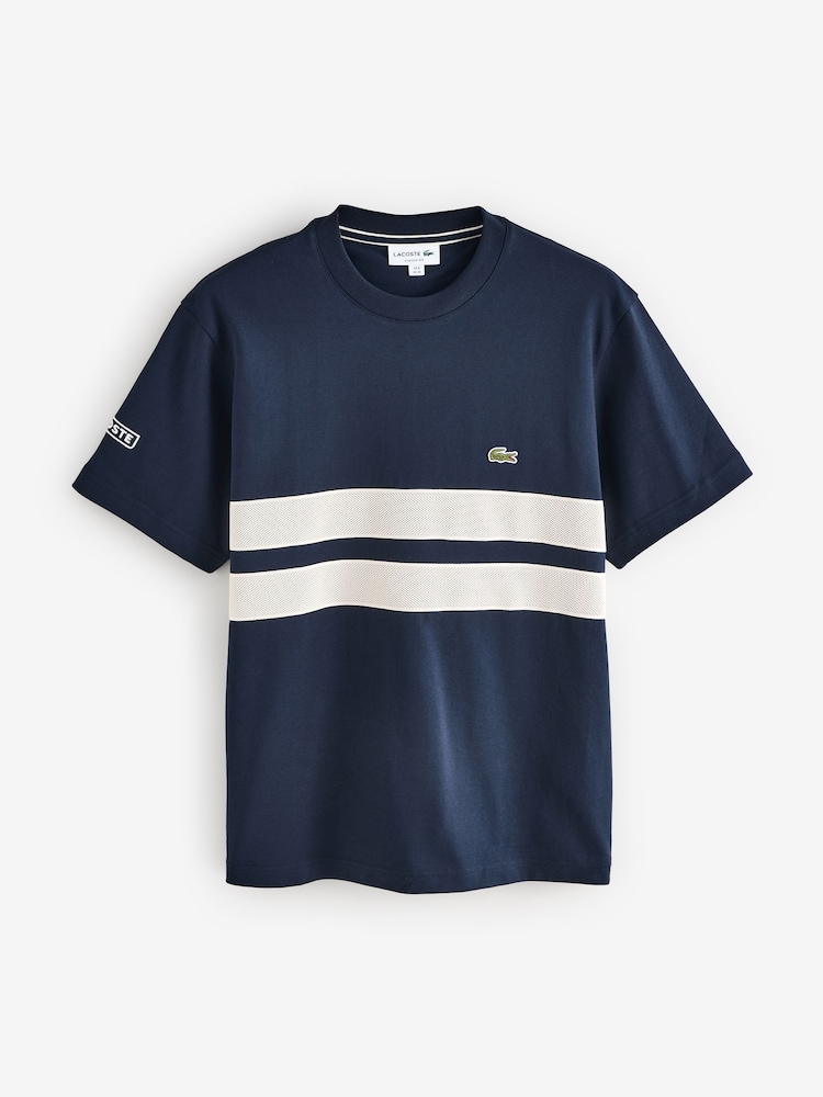 Lacoste Classic Fit Heavy Jersey Mesh Insert T-Shirt - Image 5 of 5