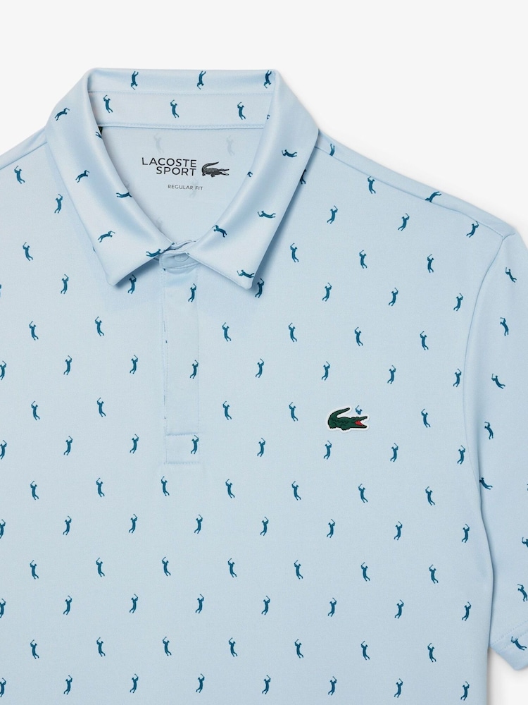 Футболка-поло классического кроя с принтом и УФ-защитой Lacoste Golf - Изображение 5 из 5