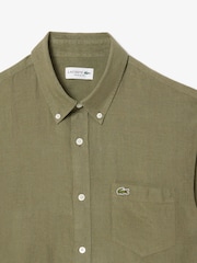 Lacoste Regular Fit Linen Shirt - Image 6 of 7