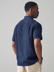 Lacoste Regular Fit Short Sleeved Linen Shirt - Image 2 of 5