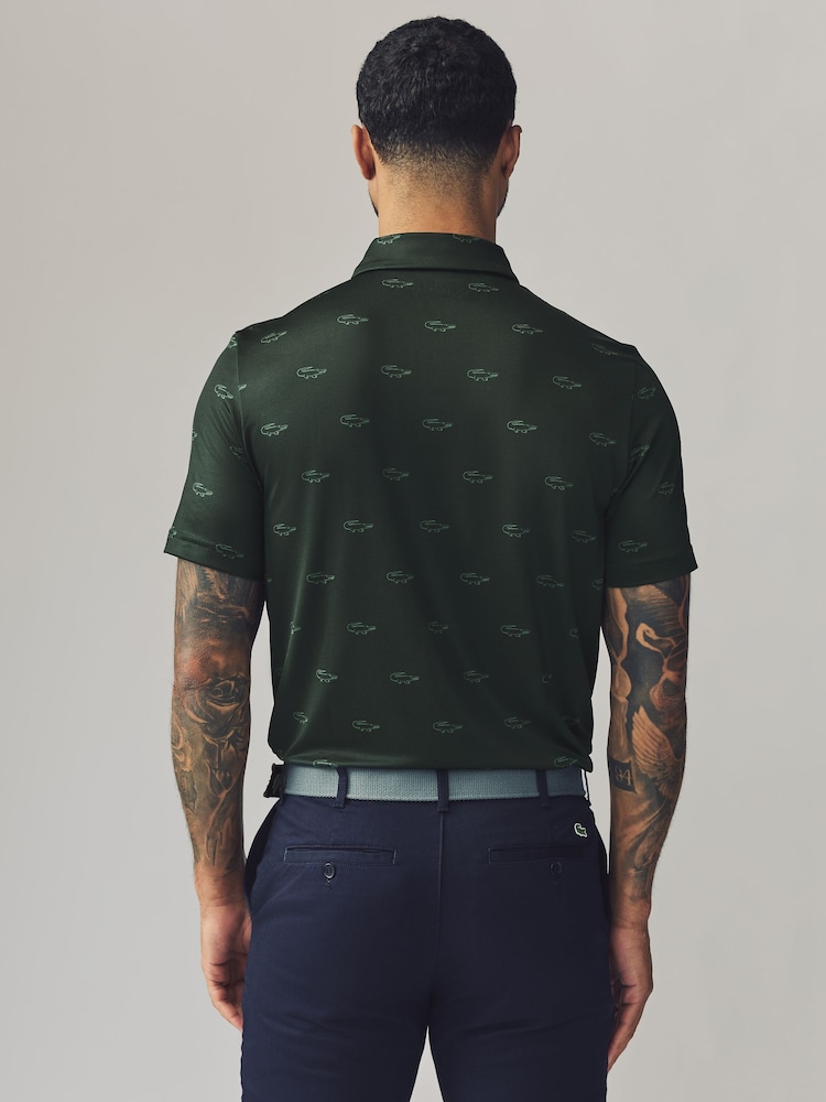 Lacoste Regular Fit UV Protect Printed Golf Polo Shirt - Image 2 of 4