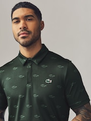 Lacoste Regular Fit UV Protect Printed Golf Polo Shirt - Image 3 of 4
