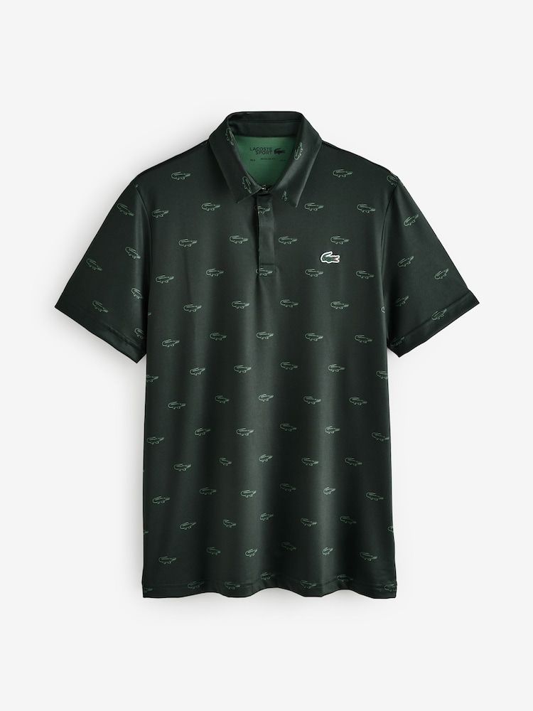Lacoste Regular Fit UV Protect Printed Golf Polo Shirt - Image 4 of 4