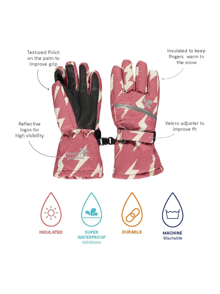 Muddy Puddles Kids Waterproof Ski Gloves - Image 2 of 2