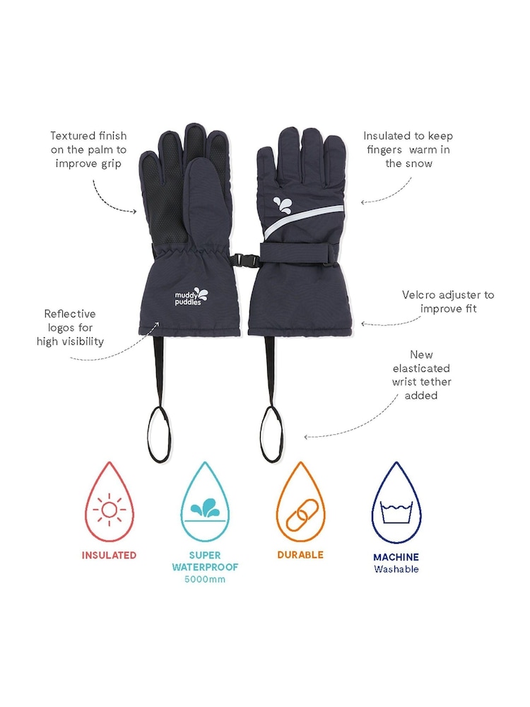 Muddy Puddles Kids Waterproof Ski Gloves - Image 2 of 2