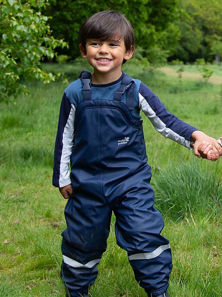 Muddy Puddles Navy Blue Muddy Puddles Waterproof Insulated Puddleflex Dungarees - Image 1 of 3