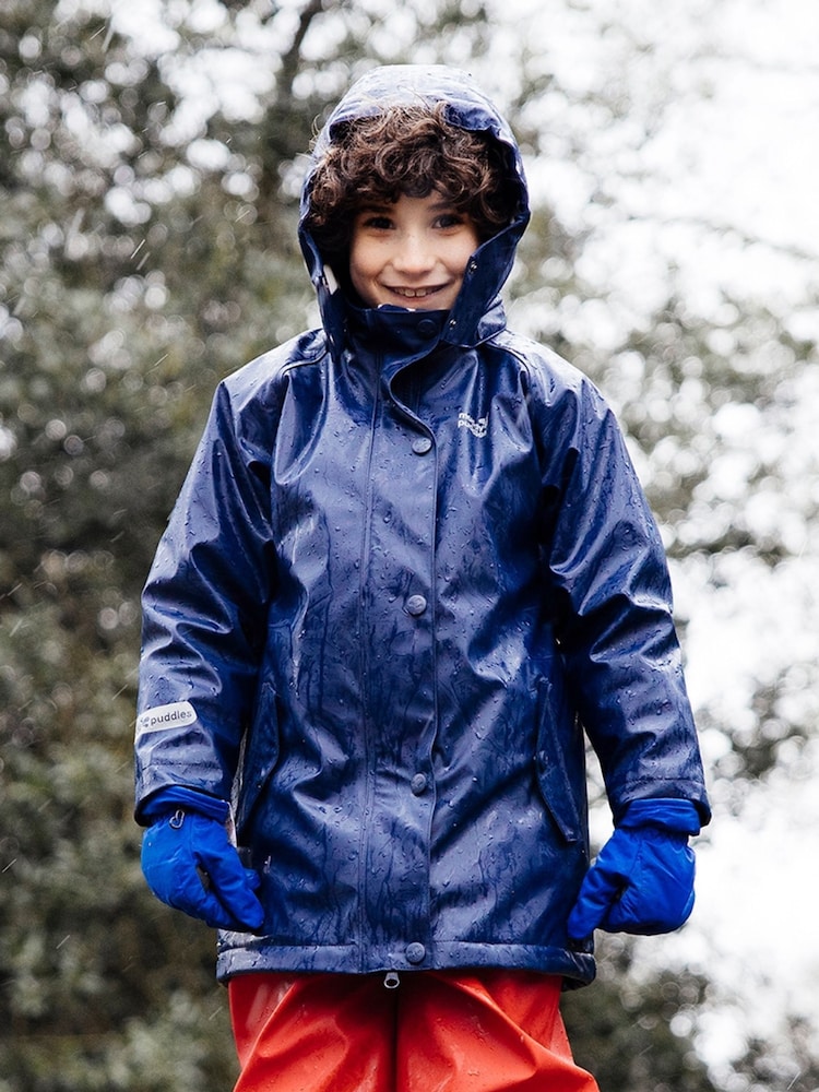 Muddy Puddles Navy Blue Muddy Puddles Waterproof Insulated Puddleflex Jacket - Image 2 of 4
