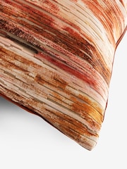 Orange 59 x 59cm Haze Velvet Stripe Cushion - Image 5 of 5