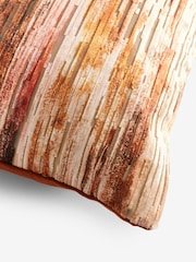 Orange 43 x 43cm Haze Velvet Stripe Cushion - Image 5 of 5