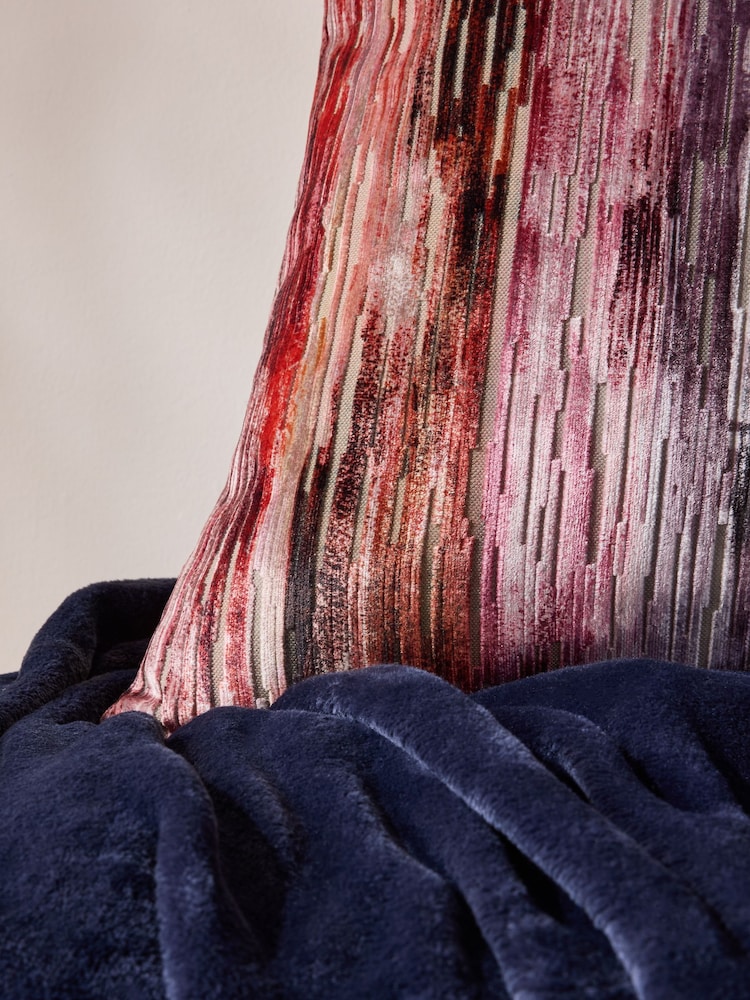 Fuchsia Pink 59 x 59cm Haze Velvet Stripe Cushion - Image 2 of 5