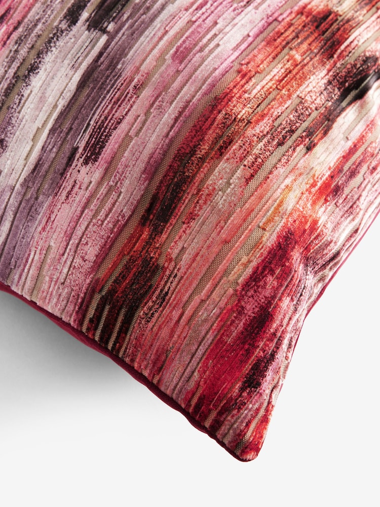 Fuchsia Pink 59 x 59cm Haze Velvet Stripe Cushion - Image 5 of 5