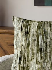 Green 59 x 59cm Haze Velvet Stripe Cushion - Image 2 of 5