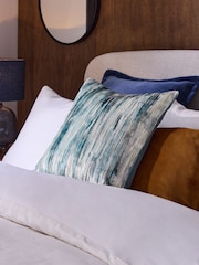 Blue 43 x 43cm Haze Velvet Stripe Cushion - Image 1 of 5