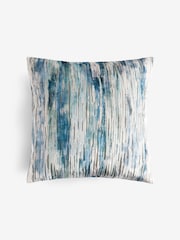 Blue 43 x 43cm Haze Velvet Stripe Cushion - Image 3 of 5