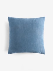 Blue 43 x 43cm Haze Velvet Stripe Cushion - Image 4 of 5