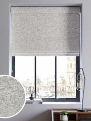 Black/White Cross-Hatch Textured Made to Measure Roman Blind - Image 1 of 6