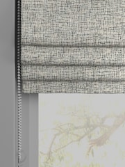 Black/White Cross-Hatch Textured Made to Measure Roman Blind - Image 2 of 6