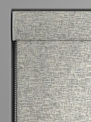Black/White Cross-Hatch Textured Made to Measure Roman Blind - Image 3 of 6