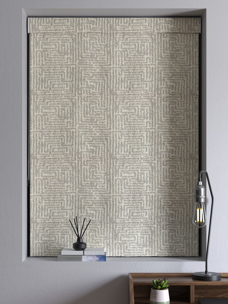 Grey Textured Maze Jacquard Made to Measure Roman Blinds - Image 2 of 6
