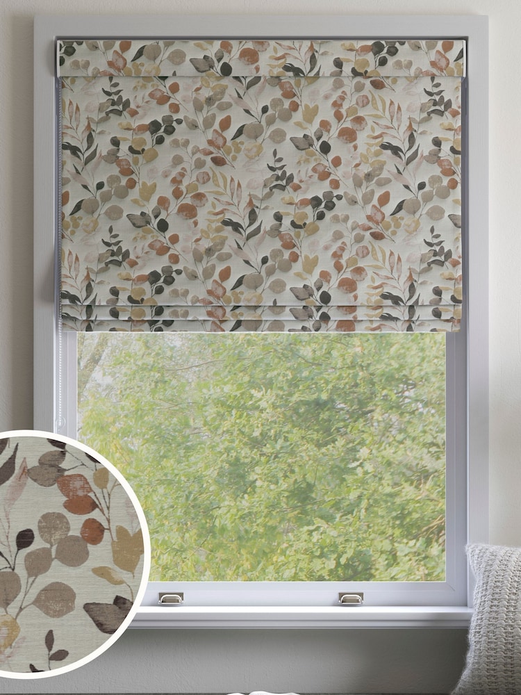 Metallic Bronze Floral Jacquard Made to Measure Roman Blinds - Image 1 of 6