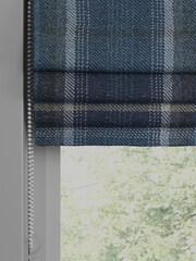 Blue Brushed Check Made to Measure Roman Blind - Image 2 of 6