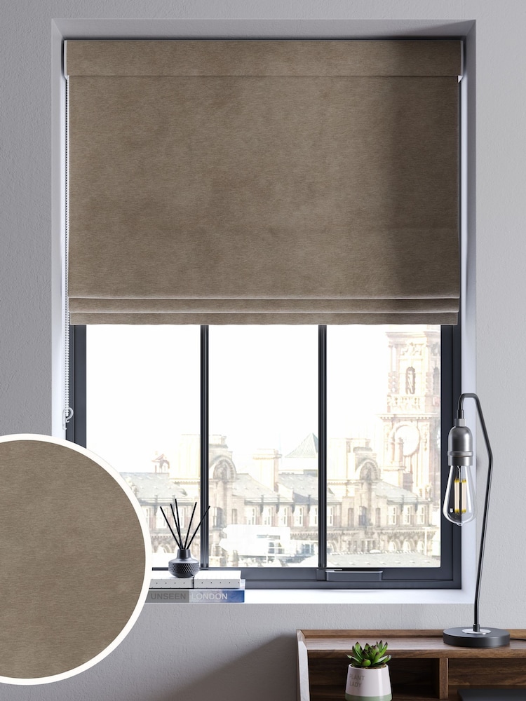 Natural Soft Touch Chenille Made to Measure Roman Blind - Image 1 of 6