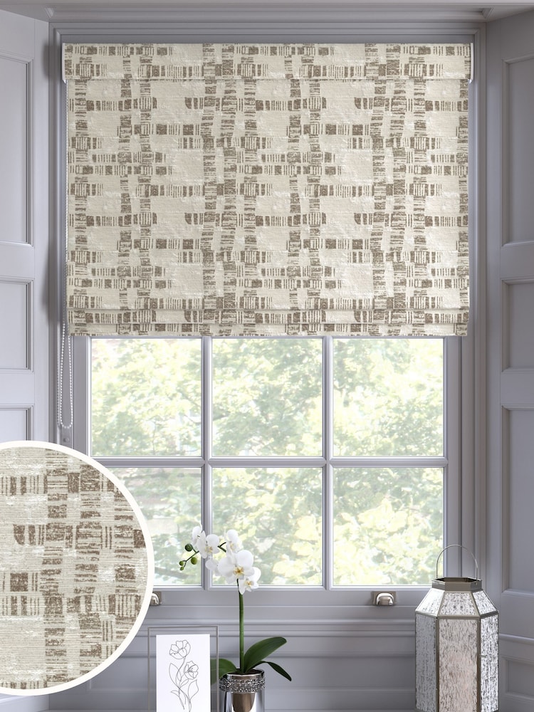 Champagne Gold Lustre Jacquard Made to Measure Roman Blind - Image 1 of 6