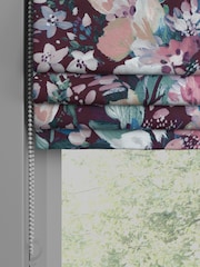 Black/Pink Romance Floral Faux Silk Made to Measure Roman Blind - Image 2 of 6