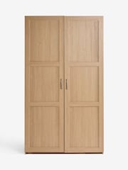 Mid Natural Malvern Statement Oak Effect Double Wardrobe - Image 1 of 4
