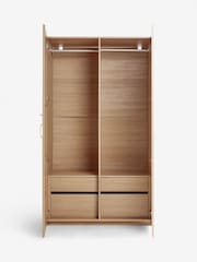 Mid Natural Malvern Statement Oak Effect Double Wardrobe - Image 2 of 4